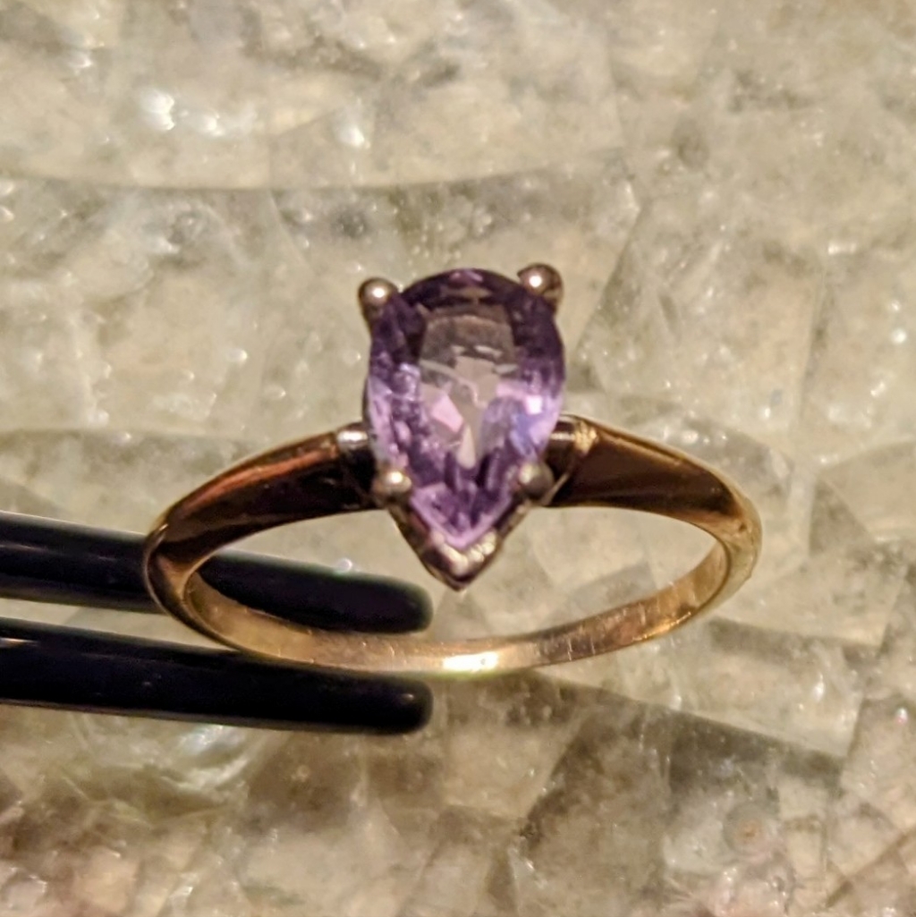 Sale! 10k Amethyst Solid Gold Ring